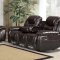 Arty Reclining Sofa in Brown Bonded Leather w/Optional Items