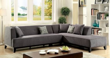 Sofia II CM6861GY Sectional Sofa in Gray Fabric [FASS-CM6861GY- Sofia]