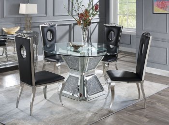 Noralie Dining Table 72960 in Mirrored by Acme w/Optional Chairs [AMDS-72960-62078 Noralie]