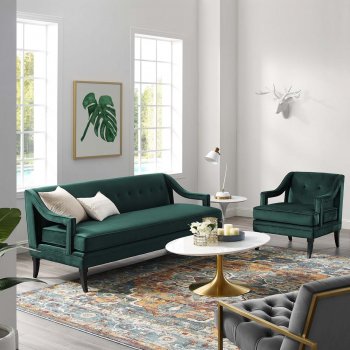 Concur Sofa in Green Velvet Fabric by Modway [MWS-2997 Concur Green]