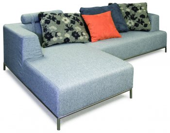Light Grey Fabric Modern Sectional Sofa w/Metal Legs [NSSS-421001-Blossom]