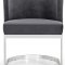 Gianna Dining Chair 734 Set of 2 Grey Velvet Fabric by Meridian