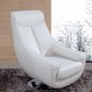 Lori Swivel Chair in White Leather by Whiteline Imports