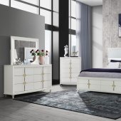 Orion Gold Bedroom in White by Global w/Options