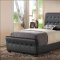 G2553 Upholstered Bed in Black Leatherette by Glory