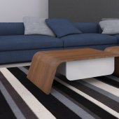 Arnau Coffee Table in Dark Oak & White by At Home USA