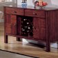 Cherry Finish Contemporary Server w/Wine Rack