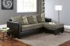 3000 Sectional Sofa in Grey Fabric & Black Bi Cast