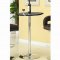 Silver & Black Trim Top Modern 3 Pc Bar Set w/Metal Base