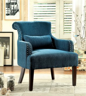 Agalva Accent Chair CM-AC6113TL 2Pc Set in Dark Teal