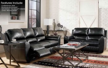 Black Durablend Modern Motion Sofa & Loveseat Set [PNS-M365]