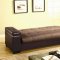 Two-Tone Brown and Tan Convertible Sofa Bed W/Storage Arms