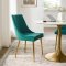 Viscount Dining Chair Set of 2 in Teal Velvet by Modway