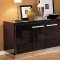 High Gloss Finish Dark Wenge Color Contemporary Buffet