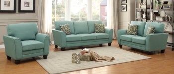 Adair Sofa & Loveseat Set 8413TL in Teal Fabric by Homelegance [HES-8413TL Adair]