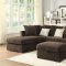 Olson Sectional Sofa 500086 in Chocolate Fabric by Coaster