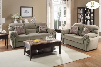 Valentina Sofa 9619BR in Brown Microfiber by Homelegance [HES-9619BR Valentina]