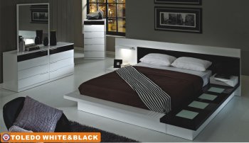 Toledo Bedroom in White & Black by American Eagle w/Options [AEBS-Toledo White & Black]