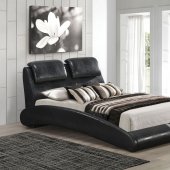 24730 Louvain Upholstered Bed by Acme in Black Crocodile PU