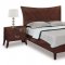 Distressed Cherry High Gloss Finish Stylish Bedroom Set