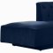 Kenzi Sectional Sofa 641 in Navy Velvet Fabric by Meridian