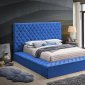 LCL-B01 Upholstered Bed in Blue Velvet