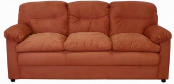 Persimmon Fabric Modern Sofa & Loveseat Set w/Optional Items [PMS-6300-Persimmon]