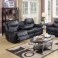 7270 Reclining Sofa in Black Bonded Leather w/Options