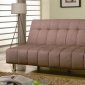 Tan Microfiber Modern Convertible Sofa Bed