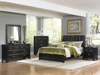 Deep Espresso Finish Contemporary Bedroom w/Optional Items [HEBS-1357]