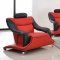 7961 Sofa in Red & Black Faux Leather w/Options