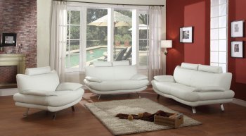 White Full Bonded Leather Modern Sofa w/Optional Chair, Loveseat [CYS-CAMDEN]