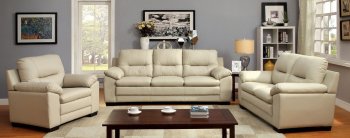 Parma Sofa & Loveseat Set CM6324IV in Ivory Leatherette [FAS-CM6324IV-Parma]