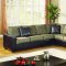 Beige Microfiber Stylish Sectional Sofa W/Dark Vinyl Base