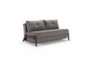 Cubed Sofa Bed in Gray Fabric w/Wood Legs by Innovation