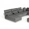 Panorama Sectional Sofa in Grey Fabric & Leather by VIG