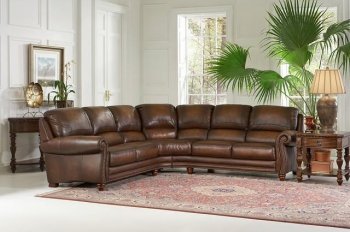 Leather Italia Light Brown Classic Parker Sectional Sofa [LISS-6944 Parker]