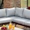 Evita Outdoor Patio Sectional CM-OS2582 in Light Gray & Oak