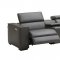 Picasso Power Motion Sectional Sofa in Dark Grey Leather by J&M