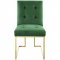 Privy Dining Chair Set of 2 in Emerald Velvet by Modway