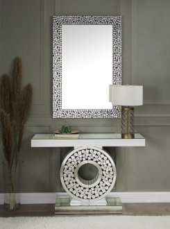 Kachina Console Table & Mirror Set 90502 in Mirror by Acme