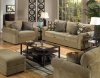 Multi-Tone Chenille Fabric Modern Sofa & Loveseat Set w/Options