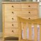 Natural Wood Finish Casual 5Pc Bedroom Set w/Sleigh Bed