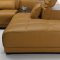 Camel Leather Modern Sectional Sofa w/Adjustable Headrests