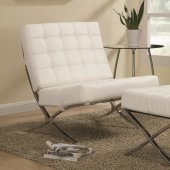 902183 Accent Chair Set of 2 in White Leatherette by Coaster