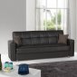 Lego Sofa Bed in Brown Bonded Leather by Rain w/Optional Items