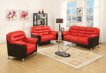 Sibba Sofa 53570 in Red & Black PU by Acme w/Options [AMS-53570-Sibba]