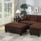 F6928 Sectional Sofa in Chocolate Microfiber Fabric by Boss