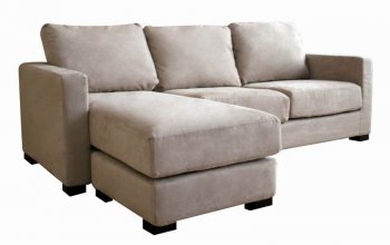 Tan Microfiber Contemporary Sectional Sofa & Ottoman [WISS-TD7813B]