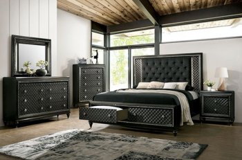 Demetria Bedroom CM7584DR w/Storage Drawers in Metallic Gray [FABS-CM7584DR-Demetria]